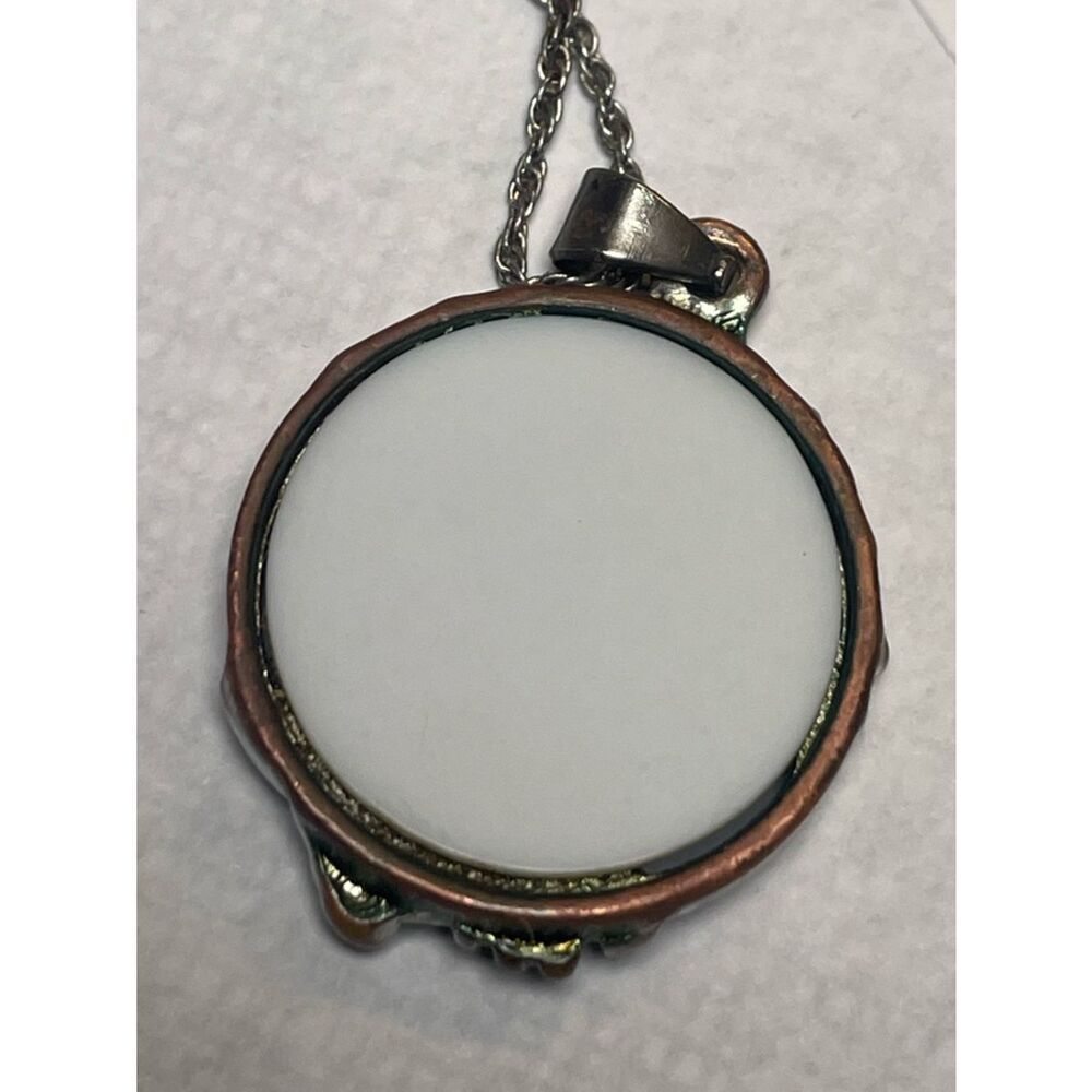 Tree of Life Silver Necklace with Blue-Green Enamel Pendant - Picture 3 of 13